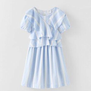 💙🤍 ZARA Kids Striped Dress – Size 10 🤍💙